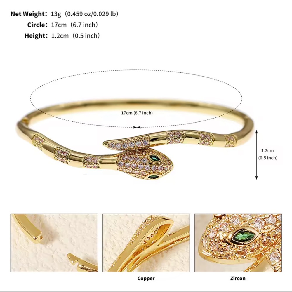 Serpenti Gold Snake Bracelet - Picture 6 of 14